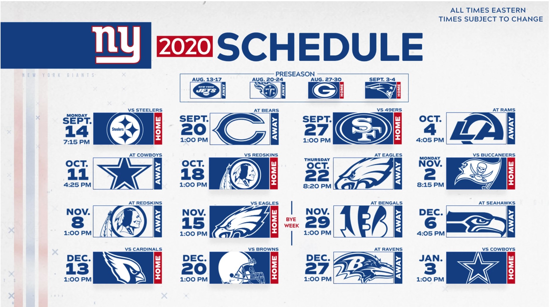 NFL SCHEDULES RELEASED! New York Sports Blog